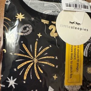 Little Sleepies Black and Gold Starry Kids Pajama Set